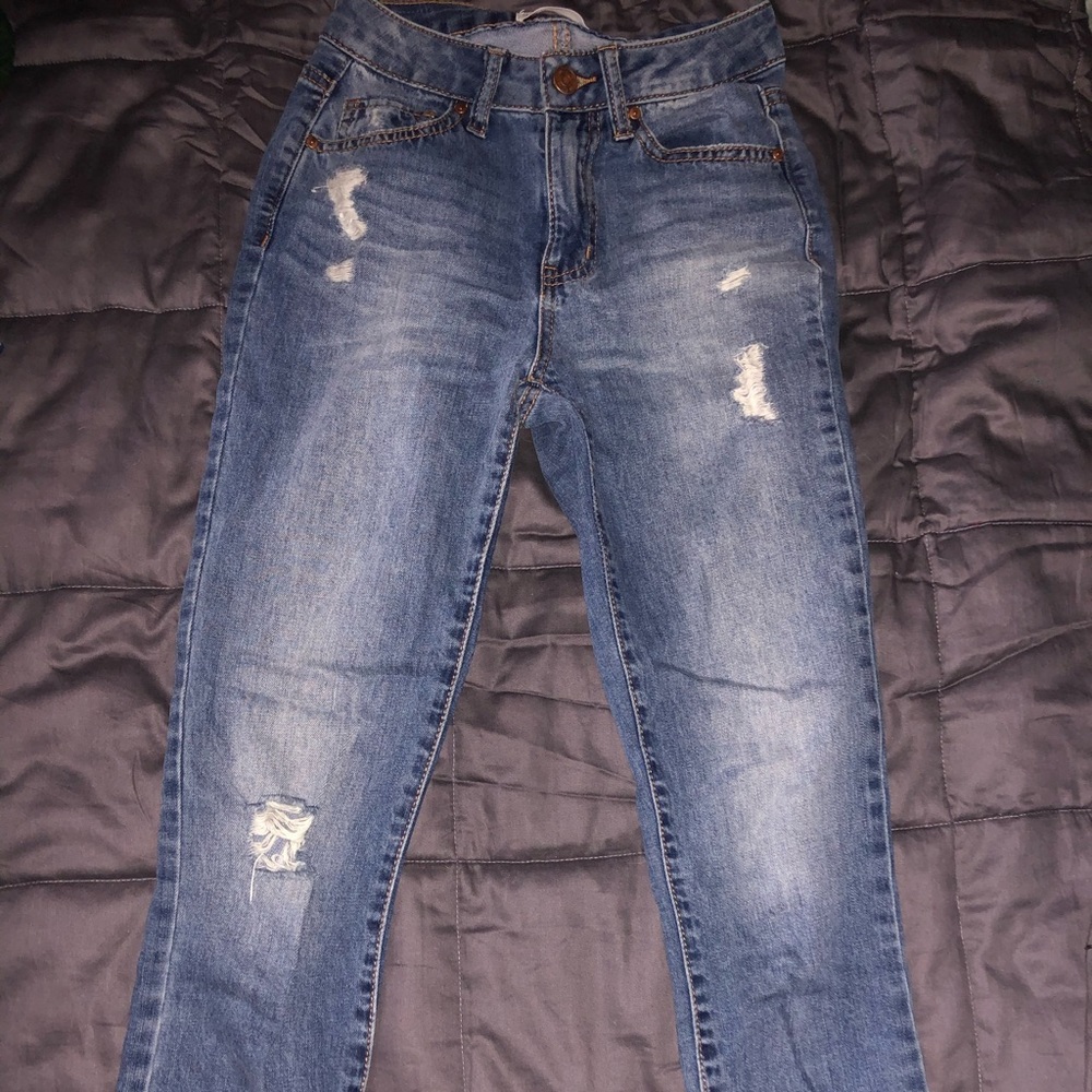 RSQ Distressed Blue Mom Jeans